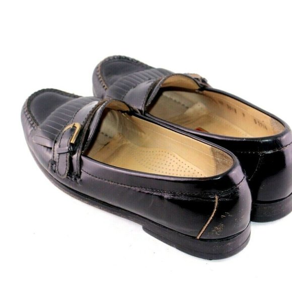 Cole Haan City Black Leather Kiltie Fringe Loafers - Picture 3 of 6